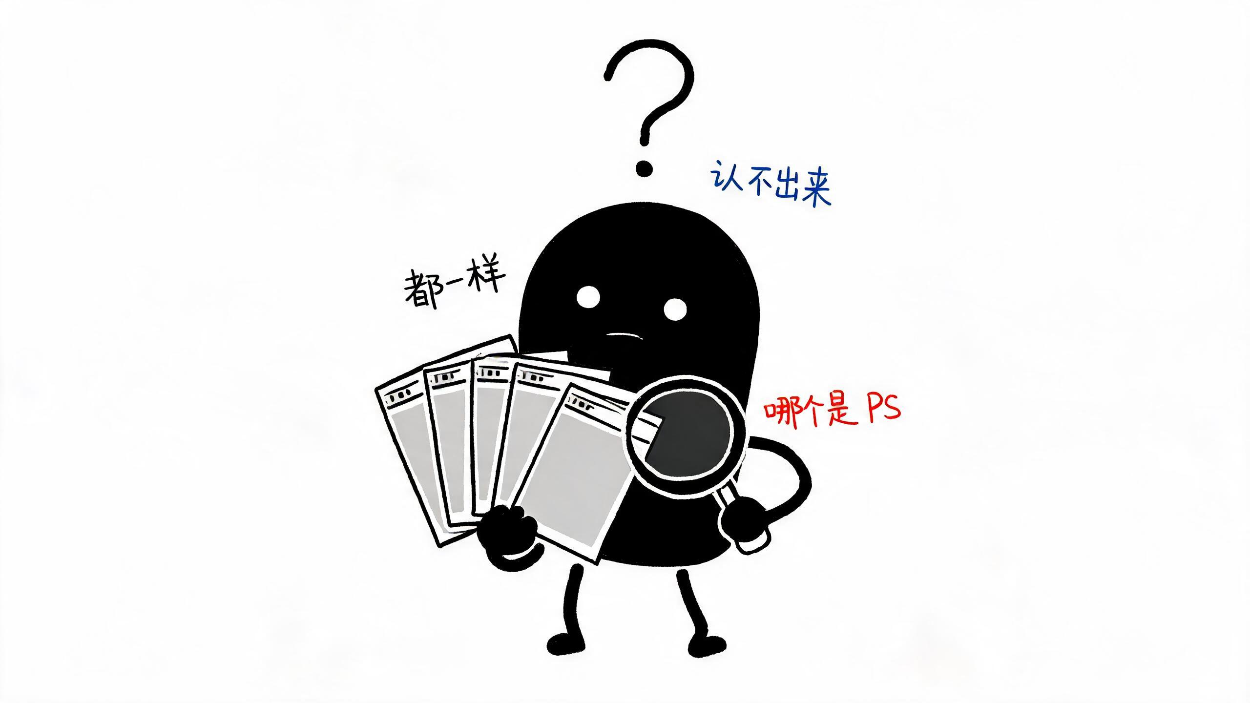 一排没有脸的卡片